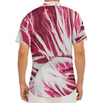 Red Cabbage Leaves Print Men's Deep V-Neck Shirt