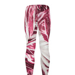 Red Cabbage Leaves Print Men's leggings