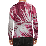 Red Cabbage Leaves Print Men's Long Sleeve Rash Guard