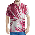 Red Cabbage Leaves Print Men's Polo Shirt