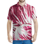 Red Cabbage Leaves Print Men's Polo Shirt