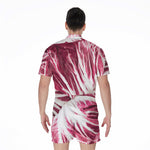Red Cabbage Leaves Print Men's Rompers