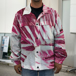 Red Cabbage Leaves Print Men's Shirt Jacket