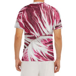 Red Cabbage Leaves Print Men's Short Sleeve Rash Guard