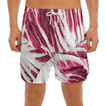 Red Cabbage Leaves Print Men's Split Running Shorts