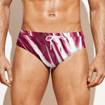 Red Cabbage Leaves Print Men's Swim Briefs