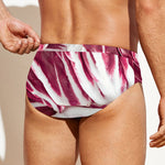 Red Cabbage Leaves Print Men's Swim Briefs