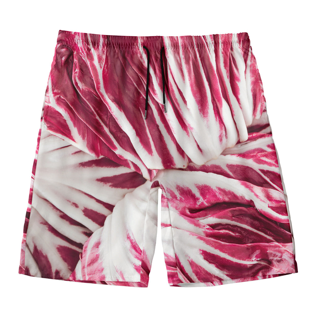 Red Cabbage Leaves Print Men's Swim Trunks