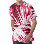Red Cabbage Leaves Print Men's Velvet T-Shirt