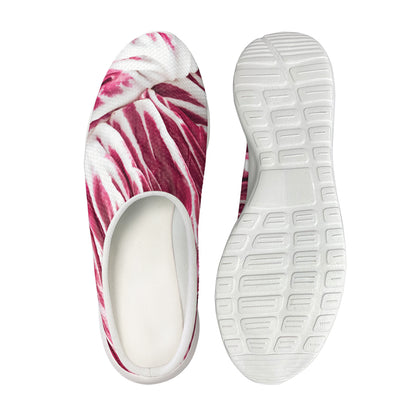 Red Cabbage Leaves Print Mesh Casual Shoes