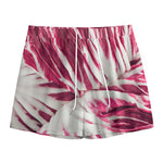 Red Cabbage Leaves Print Mesh Shorts
