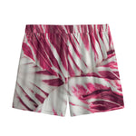 Red Cabbage Leaves Print Mesh Shorts