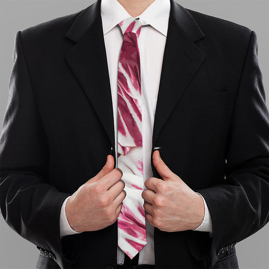 Red Cabbage Leaves Print Necktie