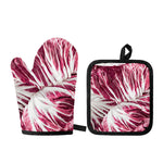 Red Cabbage Leaves Print Oven Mitt And Pot Holder Set