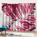 Red Cabbage Leaves Print Pencil Pleat Curtains