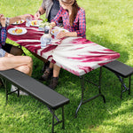 Red Cabbage Leaves Print Picnic Table Cover