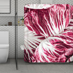 Red Cabbage Leaves Print Polyester Shower Curtain