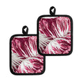 Red Cabbage Leaves Print Pot Holders