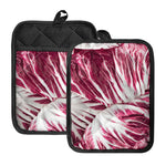 Red Cabbage Leaves Print Pot Holders With Pocket