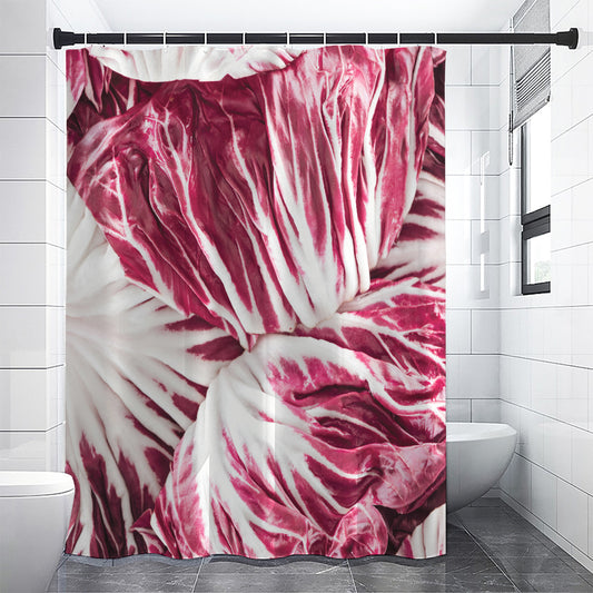Red Cabbage Leaves Print Premium Shower Curtain