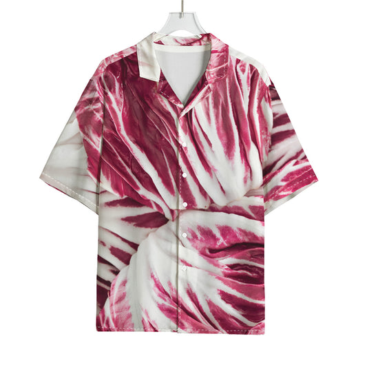 Red Cabbage Leaves Print Rayon Hawaiian Shirt