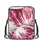 Red Cabbage Leaves Print Rectangular Crossbody Bag