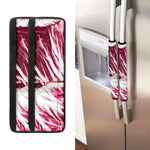 Red Cabbage Leaves Print Refrigerator Handle Covers