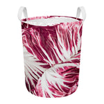 Red Cabbage Leaves Print Round Laundry Basket