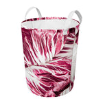 Red Cabbage Leaves Print Round Laundry Basket