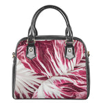 Red Cabbage Leaves Print Shoulder Handbag
