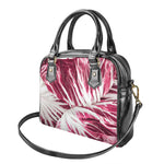 Red Cabbage Leaves Print Shoulder Handbag
