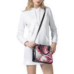 Red Cabbage Leaves Print Shoulder Handbag