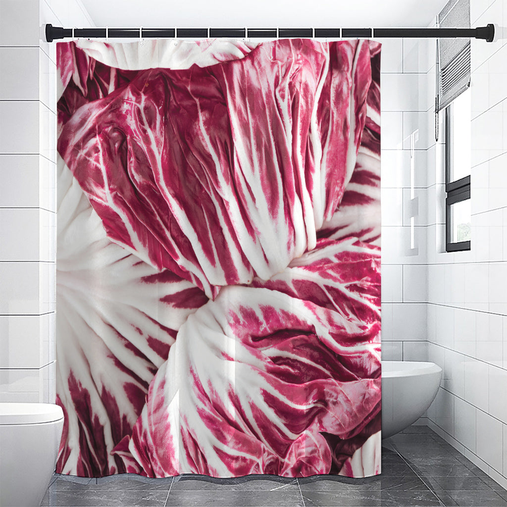 Red Cabbage Leaves Print Shower Curtain