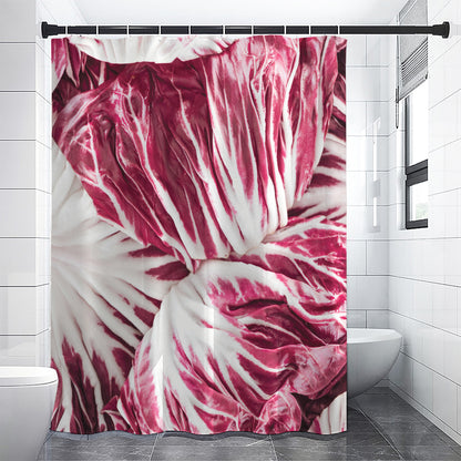 Red Cabbage Leaves Print Shower Curtain