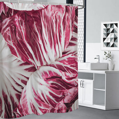 Red Cabbage Leaves Print Shower Curtain