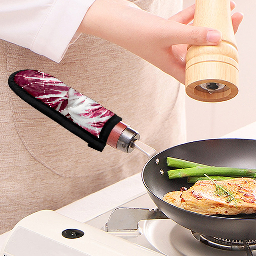 Red Cabbage Leaves Print Skillet Handle Cover