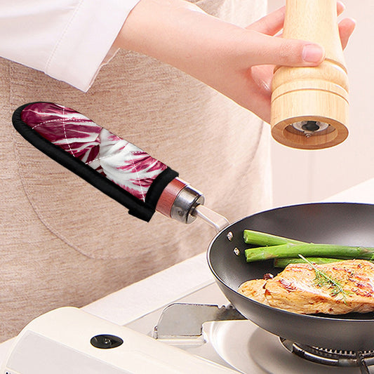 Red Cabbage Leaves Print Skillet Handle Cover
