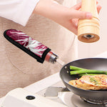Red Cabbage Leaves Print Skillet Handle Cover