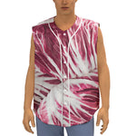 Red Cabbage Leaves Print Sleeveless Baseball Jersey