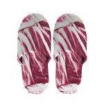 Red Cabbage Leaves Print Slippers