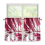 Red Cabbage Leaves Print Tier Curtains