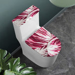 Red Cabbage Leaves Print Toilet Lid And Tank Cover Set