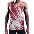Red Cabbage Leaves Print Men's Workout Tank Top