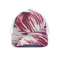 Red Cabbage Leaves Print White Mesh Trucker Hat