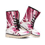 Red Cabbage Leaves Print Winter Boots