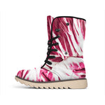 Red Cabbage Leaves Print Winter Boots
