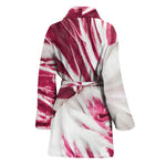 Red Cabbage Leaves Print Women's Bathrobe