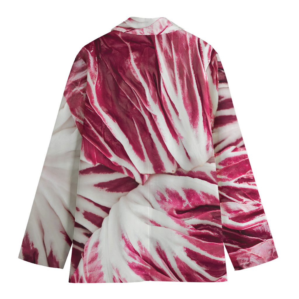 Red Cabbage Leaves Print Women's Blazer