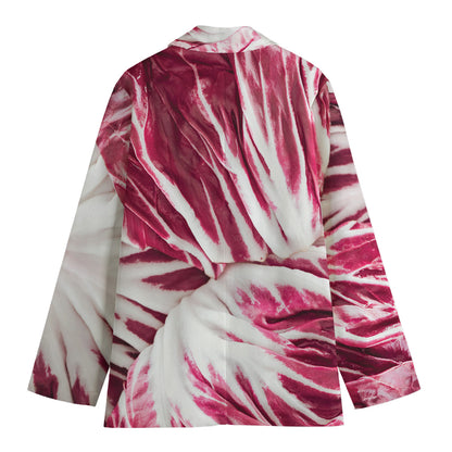 Red Cabbage Leaves Print Women's Blazer