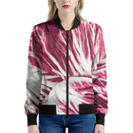 Red Cabbage Leaves Print Women's Bomber Jacket